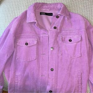 Zara Lilac Corduroy Shirt Jacket